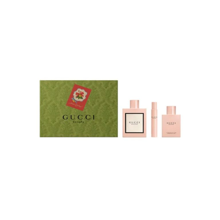 Gucci Bloom for Women 3 Piece Set Includes: 3.3 oz Eau de Parfum Spray + 3.3 oz Body Lotion + 0.25 oz Eau de Parfum Fragrance Rollerball