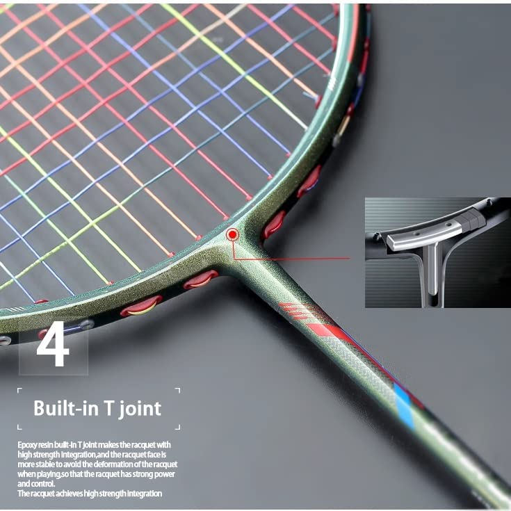 CZDYUF Carbon Fiber Badminton Rackets Strung Professional Training Offensive Racquet Super Light 83G Sports