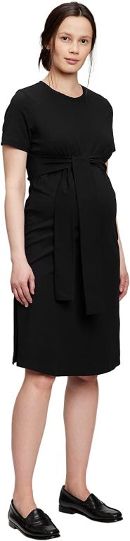 GAP Women’s Maternity Short Sleeve Knit Tie Dress