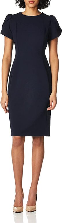 Calvin Klein Women’s Tulip Sleeved Sheath Dress