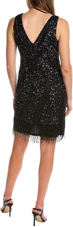 Adrianna Papell Women’s Beaded Fringe Short Dress