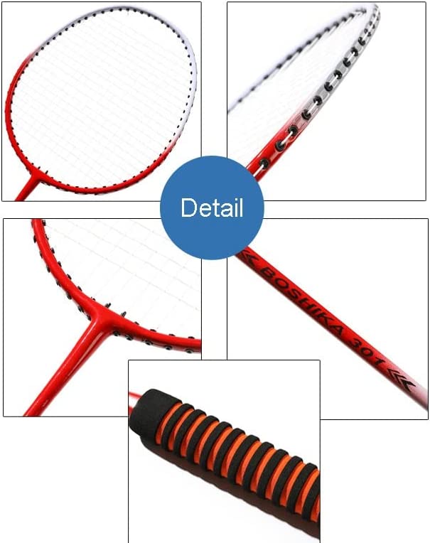 GGRBH 2pcs Professional Badminton Rackets Set Double Badminton Racquet Alloy Lightest Playing Badminton Whole