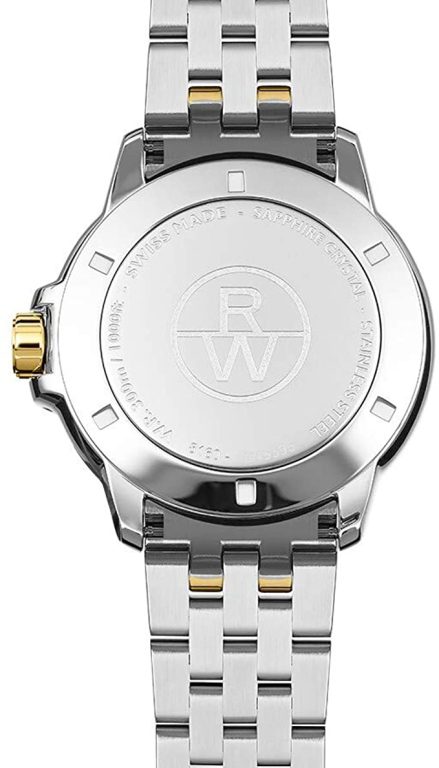 RAYMOND WEIL Tango Classic Men’s Watch, Quartz, White Dial, Roman Numerals, Two-Tone, Stainless Steel Bracelet with Yellow-Gold PVD Plating, 41 mm (Model: 8160-STP-00308)