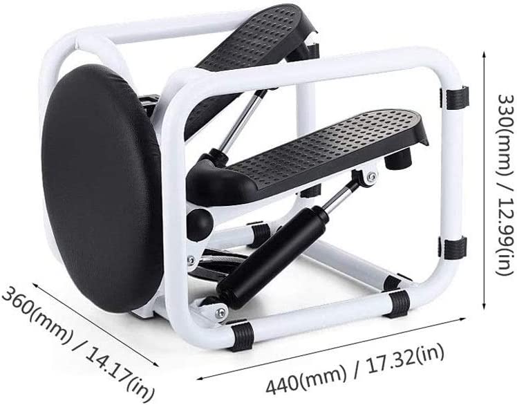 YFDM Mini Stepper, Home Fitness Exercise Elliptical Twister, Multifunctional Exercises Equipment Stool Monitor and Resistance Bands