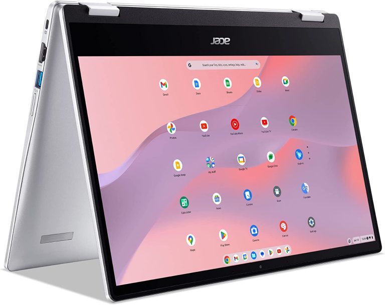 Acer Chromebook Spin 314 Convertible Laptop | Intel Pentium Silver N6000 | 14″ HD Corning Gorilla Glass Touch Display | 4GB LPDDR4X | 128GB eMMC | Intel Wi-Fi 6 AX201 | Chrome OS | CP314-1H-P9G7