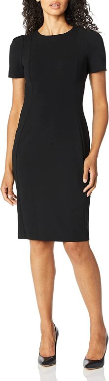 Calvin Klein Short Sleeved Seamed Sheath Women’s Casual Dresses with Professional Flair