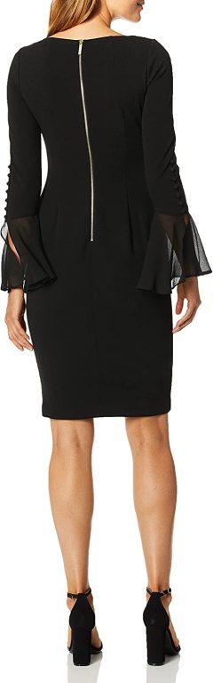 Calvin Klein Sheath Chiffon Bell Sleeves – Women’s Casual Dresses