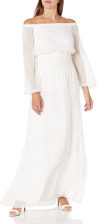 Tadashi Shoji Women’s L/S Off Shldr Lace Gown