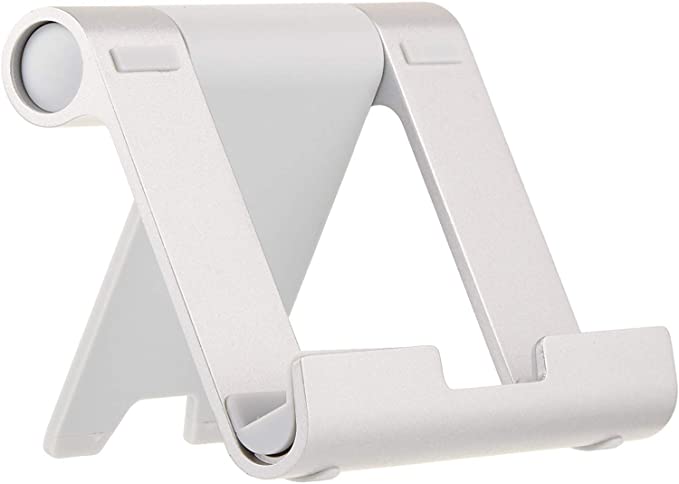 Amazon Basics Multi-Angle Portable Stand for iPad Tablet, E-reader and Phone – Silver