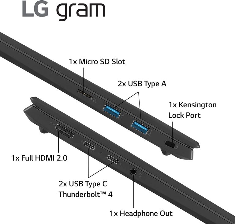 LG gram (2022) 16Z90Q Ultra Lightweight Laptop, 16″ (2560 x 1600) IPS Display, Intel i7 1260P CPU, NVIDIA RTX2050 GPU, 32GB RAM, 2TB NVMe SSD, FHD Webcam, WiFi 6E, Thunderbolt 4, Windows 11 Pro, Black