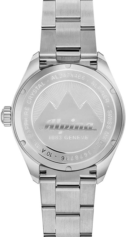 Alpina Men’s ALPINER Quartz Sport Watch with Stainless Steel Strap, 21 (Model: AL-247GB4E6B), Silver-Tone and Gray