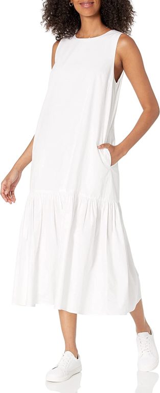 The Drop Women’s Ilana Loose Sleeveless Wide-Hem Poplin Maxi Dress