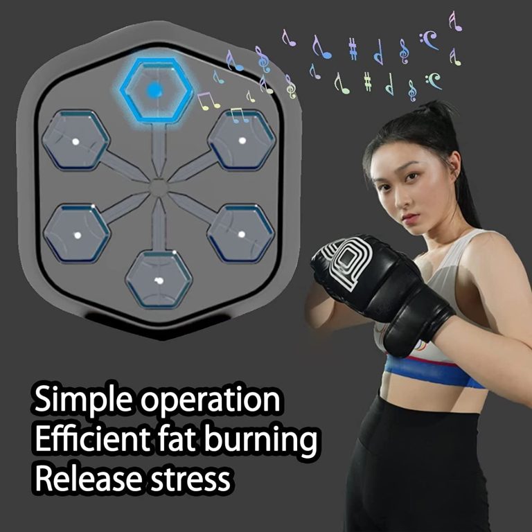 Music Boxing Training Machine – Wall Target Reaction Boxing Equipment with Led Lighting Rechargeable Bluetooth Connected for Kids Adults for Home Exercise