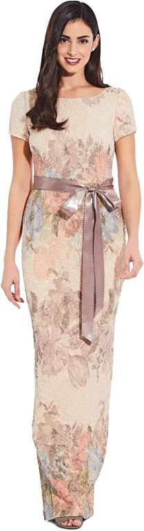 Adrianna Papell Women’s Matelasse Column Gown