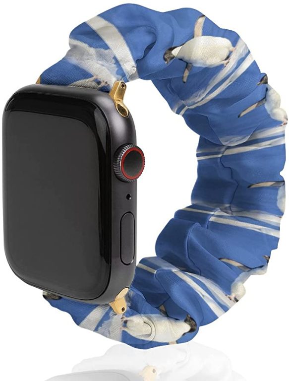 Penguin Elastic Solo Loop Bands Cute Printed Watch Strap Watchband Compatible for Apple Watch