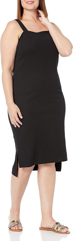 The Drop Women’s Amelia Square-Neck Strappy Bodycon Midi Tank Dress