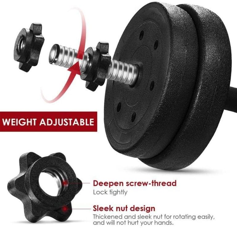 THICK Adjustable Dumbbell Weight Set 30kg Weights Fitness Dumbbell Gym Muscle Strength Exercise Training Tool Weightlifting Equipment (Color : Black, Size :…