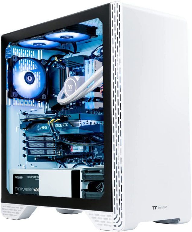 Thermaltake Glacier 360 Liquid-Cooled PC (AMD Ryzen 5 5600X, RTX 3060, 16GB 3600Mhz DDR4 ToughRAM RGB Memory, 1TB NVMe M.2, WiFi, Win 10 Home) Gaming Desktop Computer S3WT-B550-G36-LCS