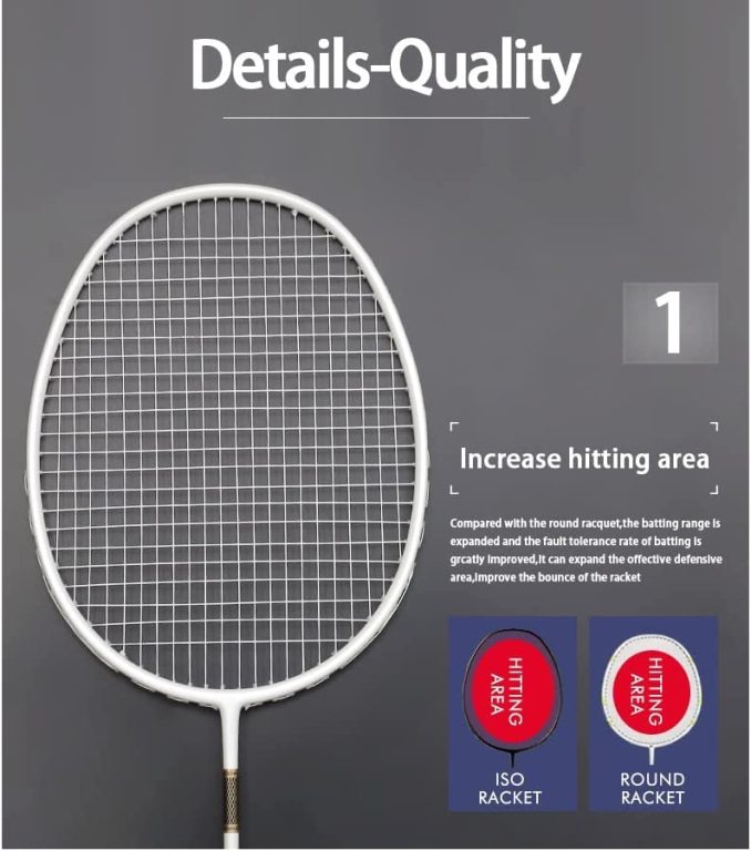 SDGH Full Carbon Fiber Ultralight 60g Badminton Rackets with Bags Strings Professional Racquet Sports for Adult