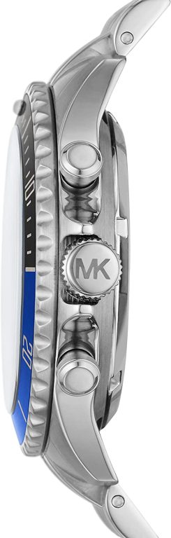 Michael Kors Men’s Bayville Automatic Watch with Stainless Steel Strap, Silver, 22 (Model: MK9045)