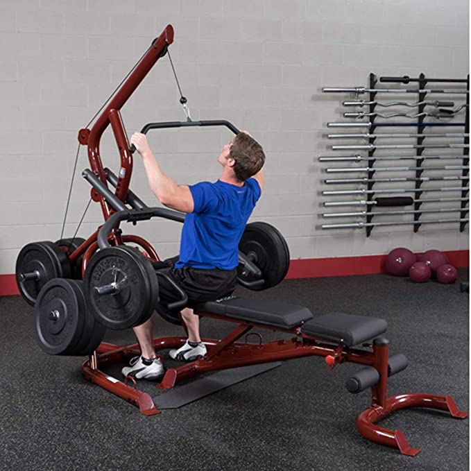 Body-Solid GLGS100P4 Corner Leverage Gym Package with GFID100 Bench