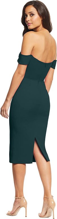 Dress the Population Women’s Bailey Off The Shoulder Sweetheart Bodycon Midi Sheath Dress