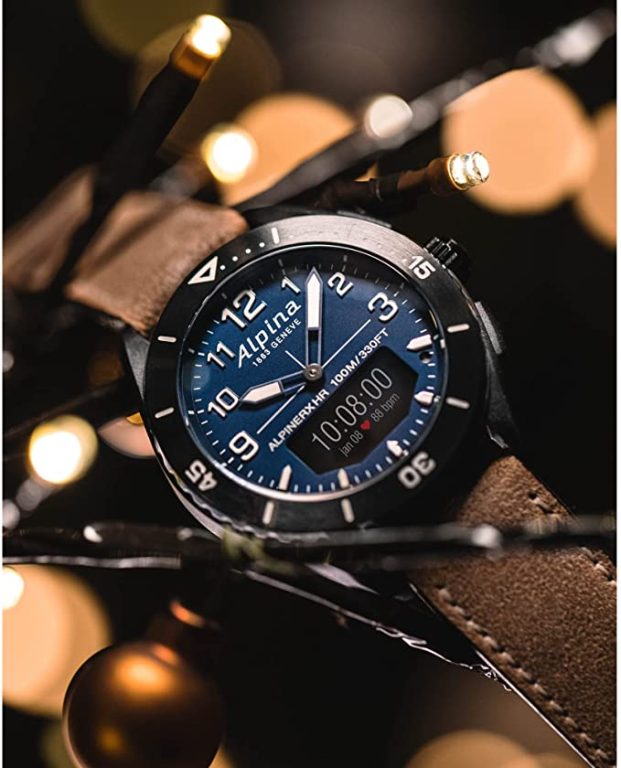 Alpina Men’s Alpiner X Outdoor Connected Watch, Multi-Functional, Activity, Sleep, GPS, Message Notifications, Worldtimer, Digitial LED Screen, Sapphire Crystal, 45mm (Model: AL-284LNN5AQ6L)
