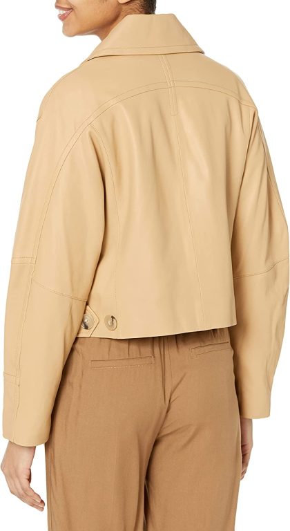 Vince Women’s Cropped Leather Flight Jacket