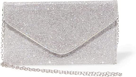 Steve Madden Swagger Rhinestone Clutch, Silver