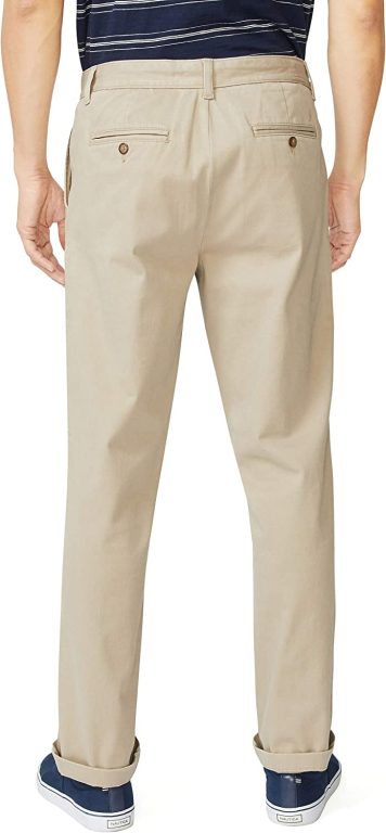 Nautica Men’s Classic Fit Flat Front Stretch Solid Chino Deck Pant