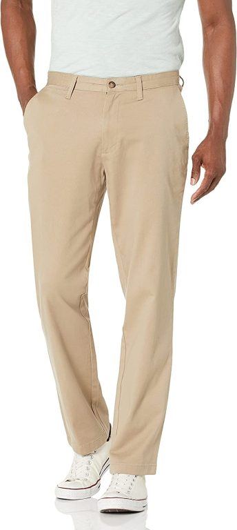 Nautica Men’s Classic Fit Flat Front Stretch Solid Chino Deck Pant