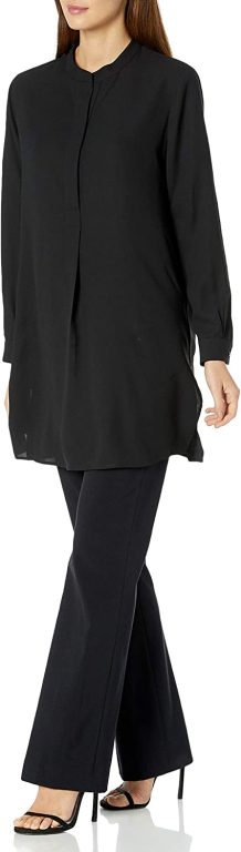 Anne Klein Women’s Pop-Over Blouse with Covered Placket and Side Slits