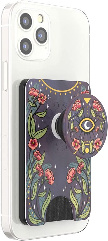 PopSockets: Phone Wallet with Expanding Grip, Phone Card Holder, Wireless Charging Compatible, Wallet for MagSafe – Floral Bohemian