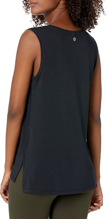 Amazon Essentials Women’s Soft Cotton Standard-Fit Full-Coverage Sleeveless Yoga Tank (Available in Plus Size)