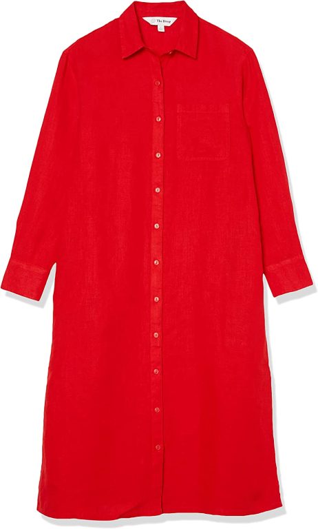 The Drop Women’s Fiona Relaxed Linen Midi Shirt Dress