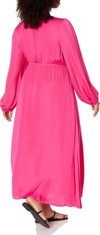 The Drop Women’s Shelly Deep V-Neck Long Sleeve Maxi Dress