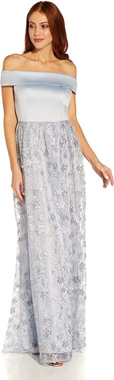 Adrianna Papell Women’s Floral Embroidery Gown