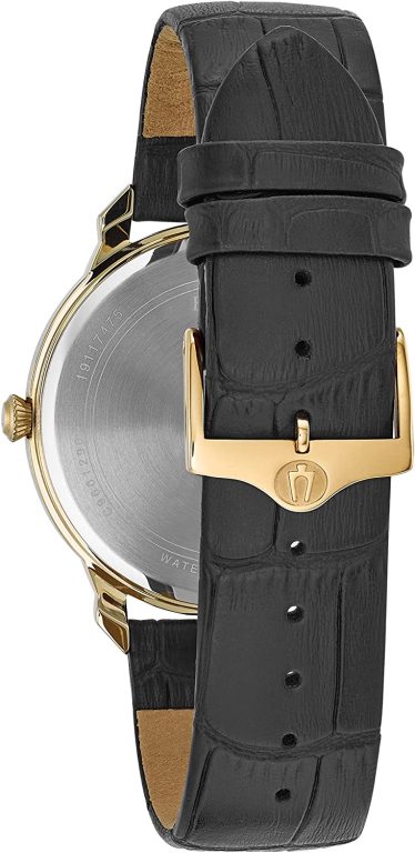 Bulova Men’s Classic Quartz Black Leather Strap Watch