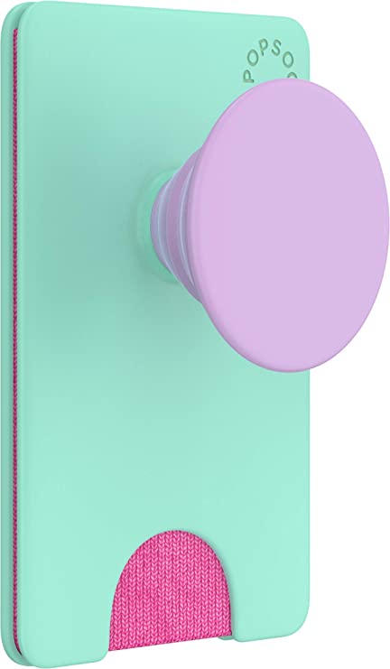 PopSockets PopWallet+ with Swappable PopTop: Phone Grip, Phone Stand, and Wallet for Cards, Removable, Colorblock Ultra