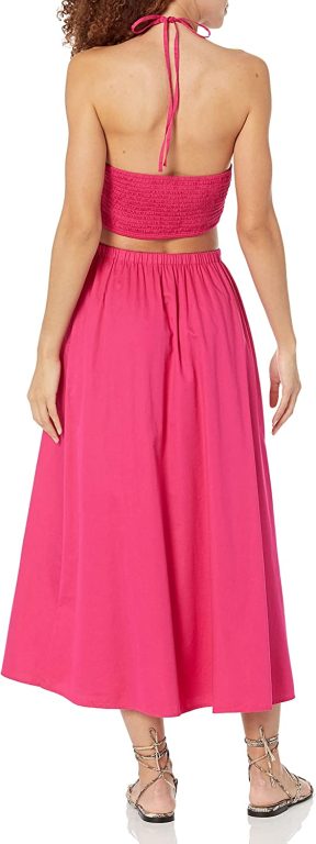 The Drop Women’s Brinda Cotton Cut-Out Halter Maxi Dress