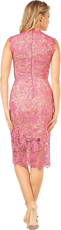 Dress the Population Women’s Claudette Lace Sheath Midi Dress