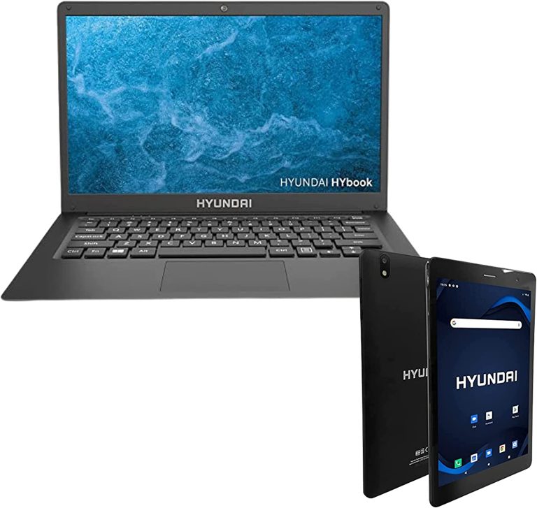 HYUNDAI | 14 Inch Laptop | High Performance Business and Student Notebook | 4GB RAM – 128GB SSD Storage | Intel N4020 | Windows 10 Home S, 8 Inch Android Tablet