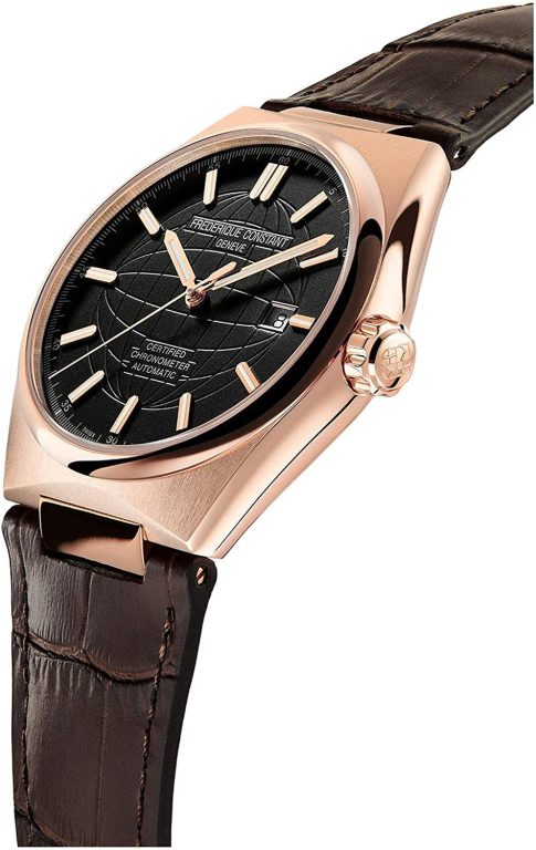 Frederique Constant Men’s Stainless Steel Automatic Watch with Leather Strap, 22 (Model: FC-303B4NH4), Brown & Black