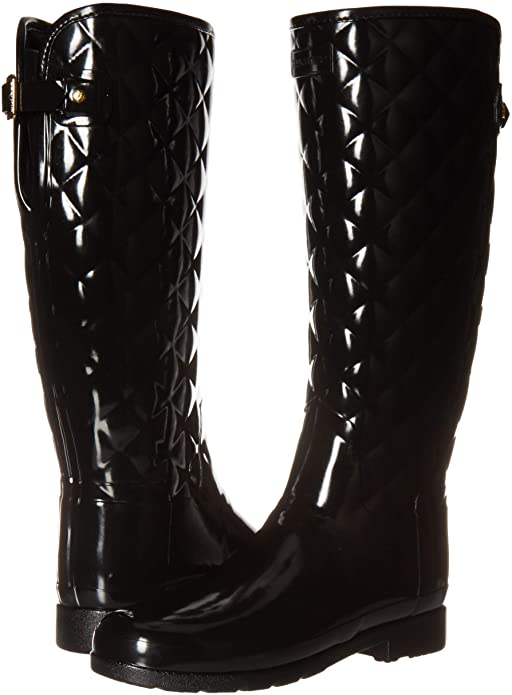 Hunter Refined Gloss Quilt Tall Rain Boots