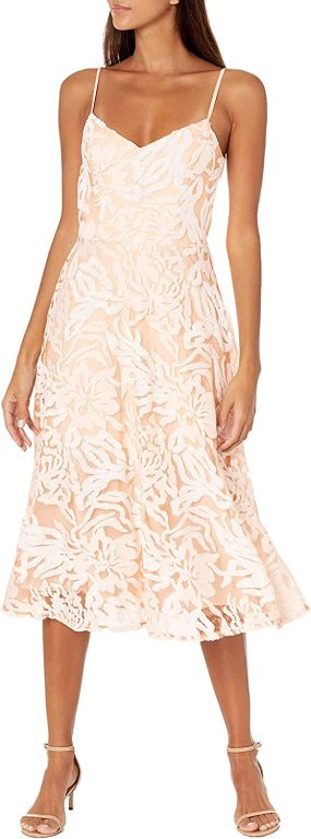 Dress the Population Women’s Layla Sweetheart Fit and Flare Midi Dress