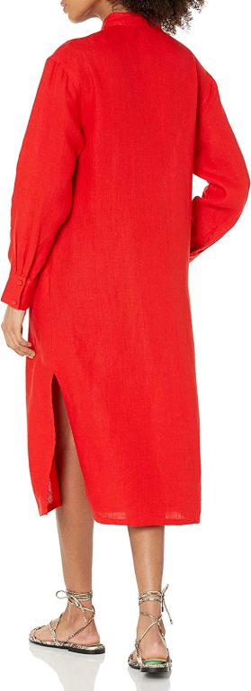 The Drop Women’s Fiona Relaxed Linen Midi Shirt Dress