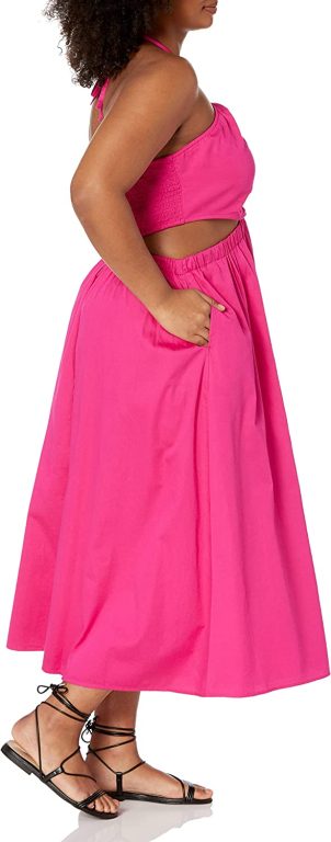 The Drop Women’s Brinda Cotton Cut-Out Halter Maxi Dress