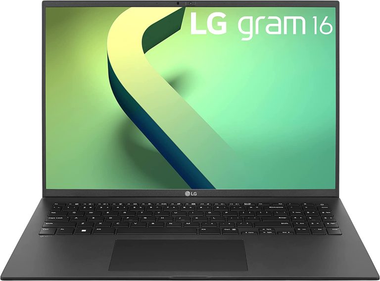 LG gram (2022) Laptop 16Z90Q 16″ Display, Intel Evo 12th Gen Core i7, 16GB RAM, 256 GB SSD, Windows 11, Black