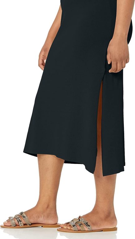 The Drop Women’s Gabriela High-Neck Cut-In A-Line Side Slit Maxi Sweater Dress