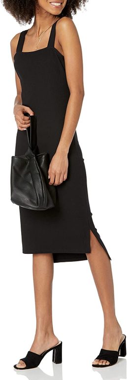 The Drop Women’s Amelia Square-Neck Strappy Bodycon Midi Tank Dress